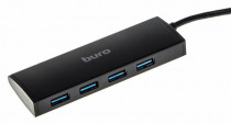 USB хаб BURO USB 3.0 4порт. черный (BU-HUB4-0.5-U3.0)