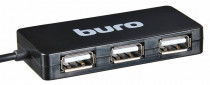 USB хаб BURO USB 2.0 4порт. черный (BU-HUB4-U2.0-SLIM)