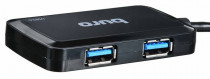USB хаб BURO USB 3.0 4порт. черный (BU-HUB4-U3.0-S)