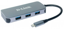 Док-станция D-LINK с разъемом USB Type-C, 3 портами USB 3.0, 1 портом USB Type-C/PD 3.0, 1 портом HDMI и 1 портом Gigabit Ethernet (462764) (DUB-2335/A1A)