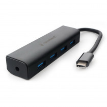 USB хаб GEMBIRD USB 3.0 4 порта, Type-C, с доп питанием (UHB-C364)