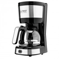 Кофеварка FIRST 5 чашек (0.6 л) 750 Вт, антикапля, Черный Стальной. (FA-5464-4 Black/Steel)