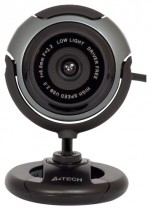 Веб камера A4TECH 640x480, USB 2.0, 0.30 млн пикс., автоматическая фокусировка, встроенный микрофон, крепление на мониторе, чёрный (PK-710G Black)