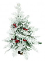 Ель CHRISTMAS новогодняя искусственная (9183-1) 0.6 м заснеженная с рябиной