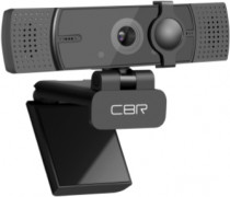 Веб камера CBR с матрицей 5 МП, разрешение видео 1920х1080, USB 2.0, встроенный микрофон с шумоподавлением, автофокус, крепление на мониторе, шторка, длина кабеля 1,8 м, цвет чёрный (CW 872FHD Black)