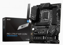 Материнская плата MSI Socket 1700, Intel Z790, 4xDDR4, PCI-E 5.0, PCI-E 4.0, 4xM.2, 2500 Мбит/с, Wi-Fi, Bluetooth, 2xUSB 3.2 Gen1, USB 3.2 Gen2, USB 3.2 Gen2x2 Type-C, HDMI, DisplayPort, ATX (PRO Z790-P WIFI DDR4)