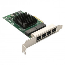 Сетевой адаптер EXEGATE EXE-BCM5719 (PCI-E x4 v2.0, порты 4xRJ45, 10/100/1000Mbps, Gigabit Chipset Broadcom BCM5719) (EX293453RUS)