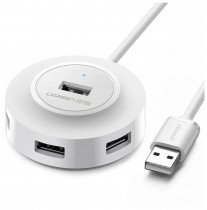 USB хаб UGREEN CR106 (20270) USB 2.0 Hub 4 Ports. Длина: 1м. Цвет: белый CR106 (20270) USB 2.0 Hub 4 Ports 1m. - White (20270_)