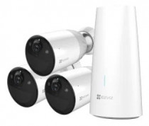 Комплект видеонаблюдения EZVIZ BC1-B3 3 видеокамеры и база белые (Wi-Fi, Full HD1080P, 1/3
