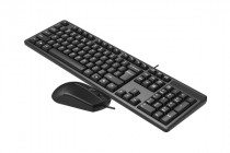 Клавиатура + мышь A4TECH проводные, 1000 dpi, цифровой блок, USB, KK-3330, чёрный (KK-3330 USB BLACK)