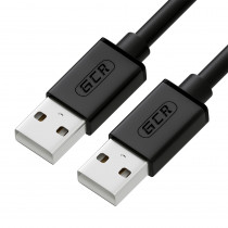 Кабель GREENCONNECT 0.5m USB 2.0, AM/AM, черный, 28/28 AWG, экран, армированный, морозостойкий (GCR-UM2M-BB2S-0.5m)