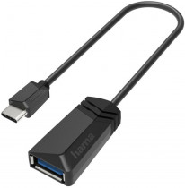 Адаптер HAMA H-200312 USB Type-C (m) USB A(f) черный (00200312)