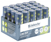 Батарейка DEFENDER ALKALINE AA 1.5V LR6-20F 20 PCS (56014)