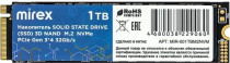 SSD накопитель MIREX 1TB , M.2 2280, PCI-E 3x4, [R/W - 2100/1500 MB/s] TLC (13640-001TBM2NVM)