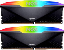 Комплект памяти APACER 16 Гб, 2 модуля DDR4, 28800 Мб/с, CL18-22-22-38, 1.35 В, XMP профиль, радиатор, подсветка, 3600MHz, NOX RGB Black, 2x8Gb KIT (AH4U16G36C25YNBAA-2)
