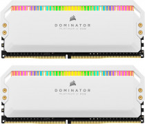 Комплект памяти CORSAIR 16 Гб, 2 модуля DDR4, 28800 Мб/с, CL18-19-19-39, 1.35 В, XMP профиль, радиатор, подсветка, 3600MHz, Dominator Platinum White RGB, 2x8Gb KIT (CMT16GX4M2C3600C18W)