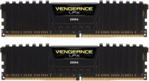 Комплект памяти CORSAIR 64 Гб, 2 модуля DDR4, 28800 Мб/с, CL18-22-22-42, 1.35 В, XMP профиль, радиатор, 3600MHz, Vengeance LPX, 2x32Gb KIT (CMK64GX4M2D3600C18)