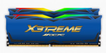 Комплект памяти OCPC 16 Гб, 2 модуля DDR4, 28800 Мб/с, CL18-20-20-40, 1.35 В, XMP профиль, радиатор, подсветка, 3600MHz, X3 RGB Blue, 2x8Gb KIT (MMX3A2K16GD436C18BU)
