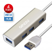 USB хаб GINZZU USB 3.0, 4 порта USB3.0, 20см кабель (GR-517UB)