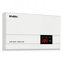 Стабилизатор напряжения SVEN AVR SLIM-1000 LCD, релейный, 800вт, 1000Ва, 140-260в, функция 