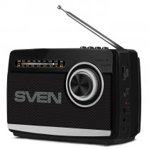 Радиоприемник SVEN SRP-535 чёрный (3 Вт, FM/AM/SW, USB, SD/microSD, 900 мАч, 2 х D/UM, фонарь) (SV-017187)