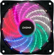Вентилятор для корпуса DIGMA 120x120x25mm 3-pin 4-pin (Molex)23dB 115gr LED Ret (DFAN-FRGB2)