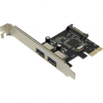 Контроллер ORIENT PCI-Ex1, USB 3.0 2-port ext, ASM1042 chipset, разъем доп.питания, oem (31149) (AM-3U2PE)