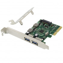 Контроллер ORIENT PCI-Ex4 v3.0, USB 3.2 Gen2, 2-port ext Type-A, ASM3142 chipset, разъем доп.питания, в комплекте LP планка крепления (31273) (AM-U3142PE-2A)