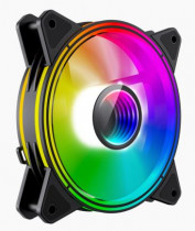 Вентилятор для корпуса GAMEMAX 12CM ARGB Rainbow Infinity, Quad-ring, 3pin+4Pin connector (FN-12Rainbow-Q-Infinity)