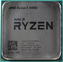 Процессор AMD Socket AM4, Ryzen 5 3400G, 4-ядерный, 3700 МГц, Turbo: 4200 МГц, Picasso, Кэш L2 - 2 Мб, Кэш L3 - 4 Мб, Radeon Vega 11, 12 нм, 65 Вт, OEM (YD3400C5M4MFH/YD340GC5M4MFI)