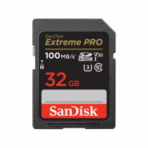 Карта памяти SANDISK SDHC Extreme Pro SD UHSI 32GB Card - 4K Video - DSLR Mirrorless Cameras 100MB/s Read 90MB/s Write 3700 6.87 () (SDSDXXO-032G-GN4IN)