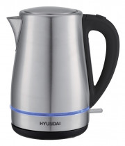 Чайник электрический HYUNDAI 1.7л. 2200Вт серебристый матовый/черный (корпус: металл) (HYK-S3020)