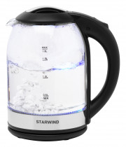 Чайник электрический STARWIND 1.8л. 1800Вт черный/серебристый (корпус: стекло) (SKG2051)