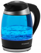 Чайник электрический STARWIND 1.8л. 2200Вт синий/черный (корпус: стекло) (SKG2216)