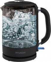 Чайник электрический HYUNDAI 1.7л. 2200Вт серый/серебристый (корпус: стекло) (HYK-G3402)