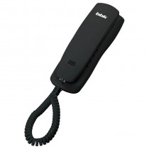 Телефон BBK проводной, повторный набор номера, настенная установка, кнопка выключения микрофона, чёрный (BKT-105 RU BLACK)