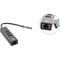 Ethernet-адаптер 5BITES USB3.0 / 3*USB3.0 / RJ45 1G / AL / GREY (UA3-45-11BK)