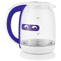 Чайник электрический KITFORT 1.7л. 2200Вт белый/фиолетовый (корпус: стекло) (КТ-6140-1)