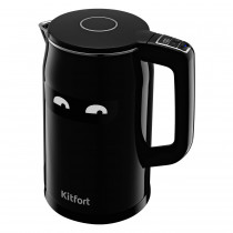 Чайник электрический KITFORT 1.7л. 2200Вт черный (корпус: нержавеющая сталь/пластик) (КТ-6154)