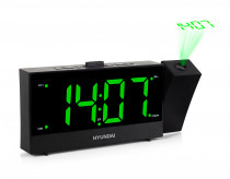 Радиобудильник HYUNDAI черный LCD проек.изоб. подсв:зеленая часы:цифровые FM (H-RCL243)