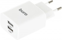 Сетевое зарядное устройство BURO сила тока 2.1 A, 2x USB, BUWE1 White (BUWE10S200WH)