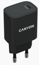 Сетевое зарядное устройство CANYON 20 Вт, сила тока 3 A, 1x USB Type-C, чёрный (CNE-CHA20B02)