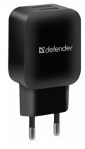 Сетевое зарядное устройство DEFENDER EPA-13 черный 2 порта USB, 5V/2А, пакет (83840)