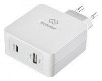 Сетевое зарядное устройство DIGMA QC3.0 5.5A PD универсальное кабель USB Type C белый (DGPD-45W-WG)