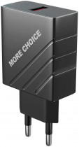Сетевое зарядное устройство MORE CHOICE сила тока 3 A, 1x USB, NC51QC Black (NC51QCB)