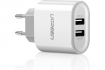 Сетевое зарядное устройство UGREEN CD104 (20384) Dual USB Wall Charger 3.4A EU с двумя портами USB Цвет: белый (20384_)