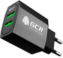 Сетевое зарядное устройство GREENCONNECT сила тока 3.1 A, 2x USB, чёрный (GCR-51982)