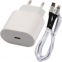 Сетевое зарядное устройство REDLINE PD1-3A 3A PD для Apple кабель Apple Lightning белый (УТ000027295)