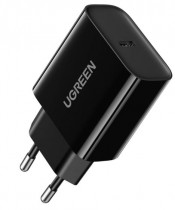 Сетевое зарядное устройство UGREEN 20 Вт, сила тока 3 A, 1x USB Type-C, CD137, чёрный (10191_)