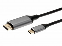 Кабель AOPEN CABLE USB 3.1 Type-Cm --> HDMI A(m) 4K@60Hz,1.8m,Alum,iOpen(Aopen/Qust) (ACU423MC-1.8M)